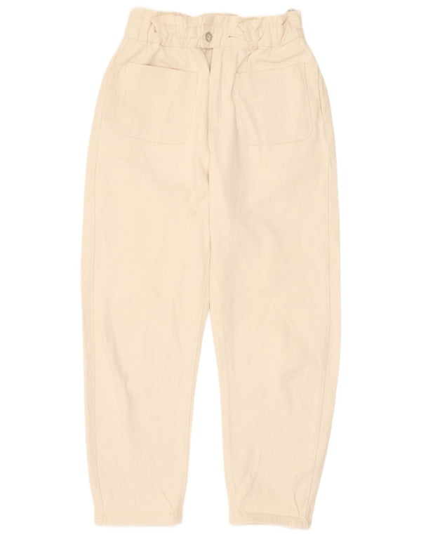 Zara Jeans affusolati a vita alta da donna EU 36 XS W26 L25 Cotone beige