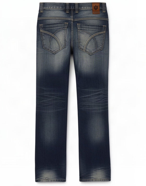 Freeman T. Porter Mens Distressed Straight Jeans W32 L35 Blue Cotton