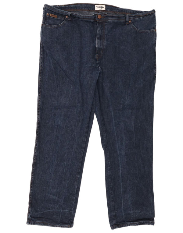 Wrangler Mens Texas Straight Jeans W46 L32 Blue Cotton
