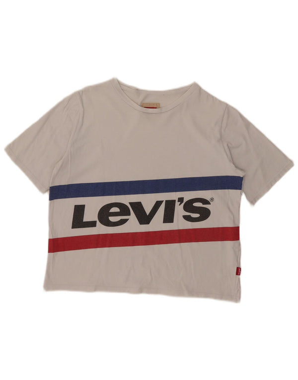 T-shirt corta con grafica Levi's per ragazze, 13-14 anni, in cotone color block bianco