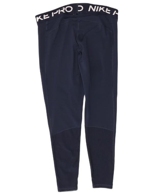 Leggings corti Nike da donna con grafica UK 18 XL blu navy poliestere sportivo