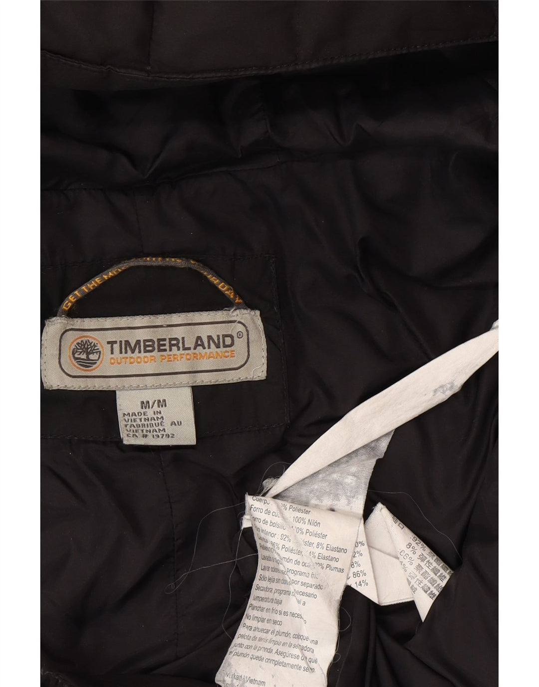 Cappotto imbottito con cappuccio da donna Timberland UK 14 medio poliestere nero