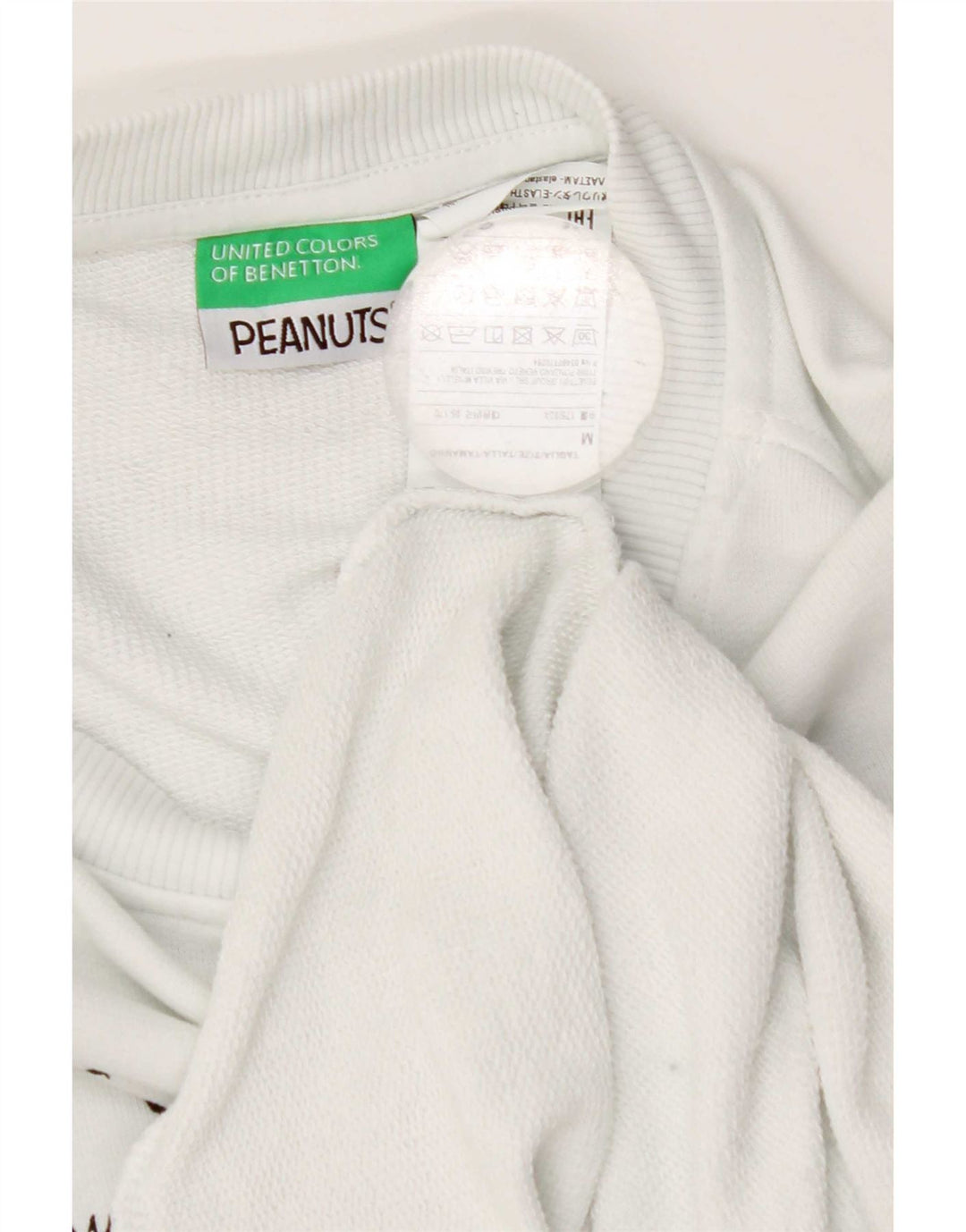 Benetton Uomo Felpa grafica Peanuts Maglione color block bianco medio