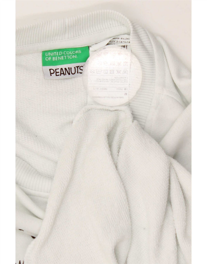 Benetton Uomo Felpa grafica Peanuts Maglione color block bianco medio