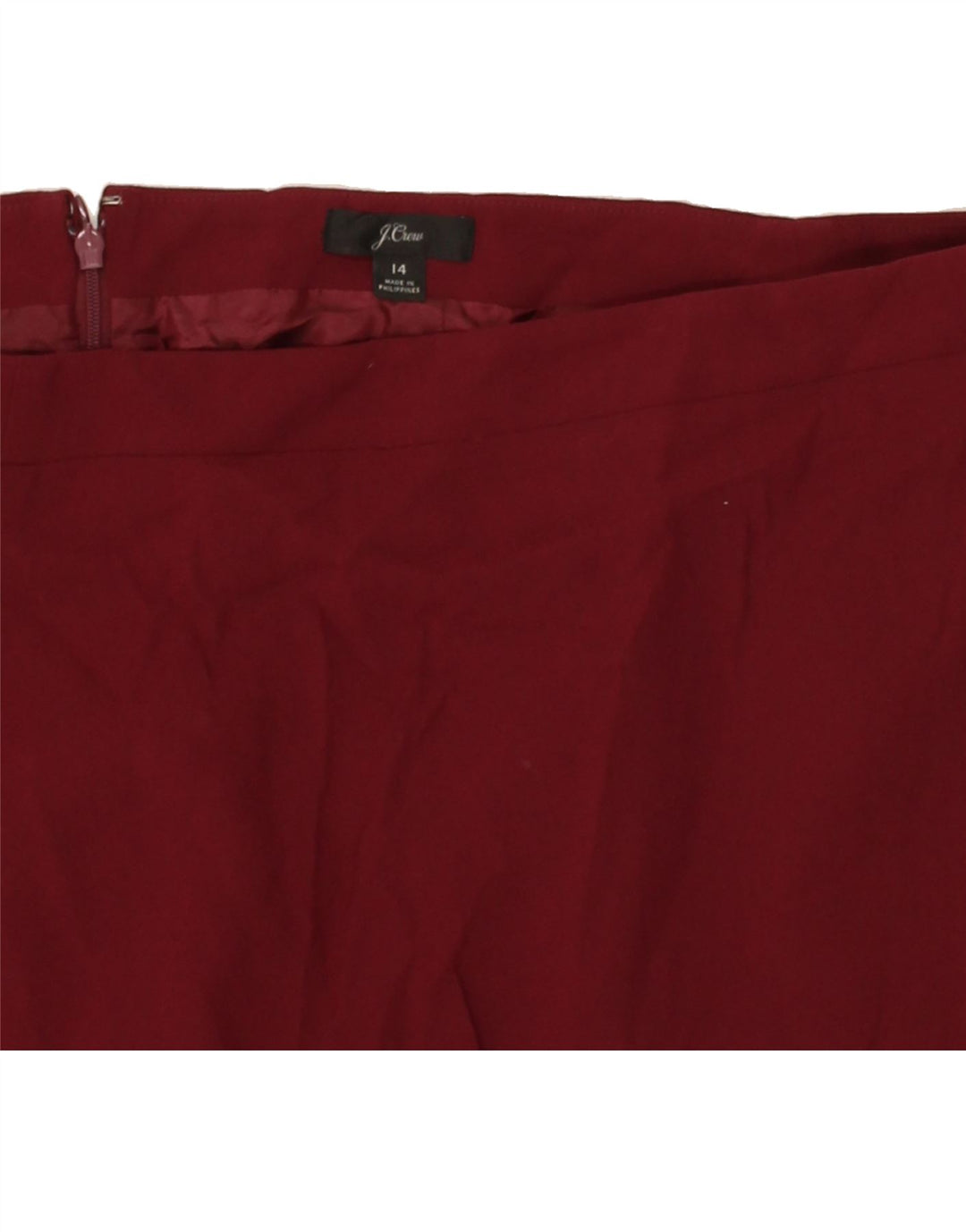 J. CREW Womens Straight Skirt US 14 XL W34 Maroon Polyester Vintage J. Crew and Second-Hand J. Crew from Messina Hembry 
