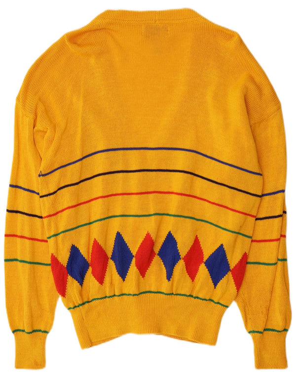 Maglione cardigan da uomo Gerani XL giallo a rombi/cotone diamante