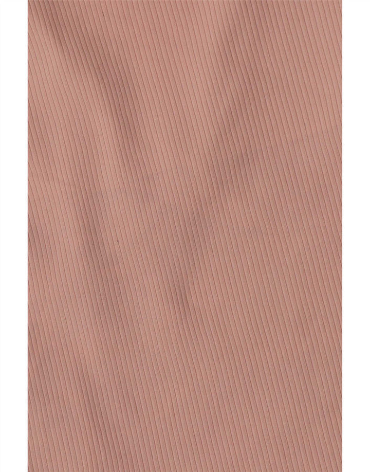 Topshop Donna Crop Top Manica Lunga UK 12 Cotone Rosa Medio