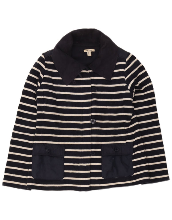 Giacca in pile da donna Nautica UK 18 XL Nautica in poliestere a righe blu navy