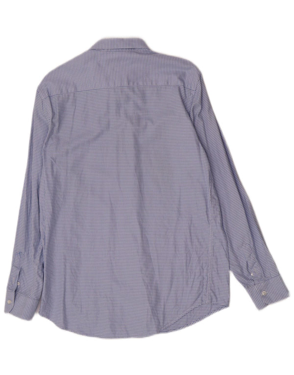 Camicia Zara da uomo in flanella vestibilità regolare, cotone pied de poule blu grande