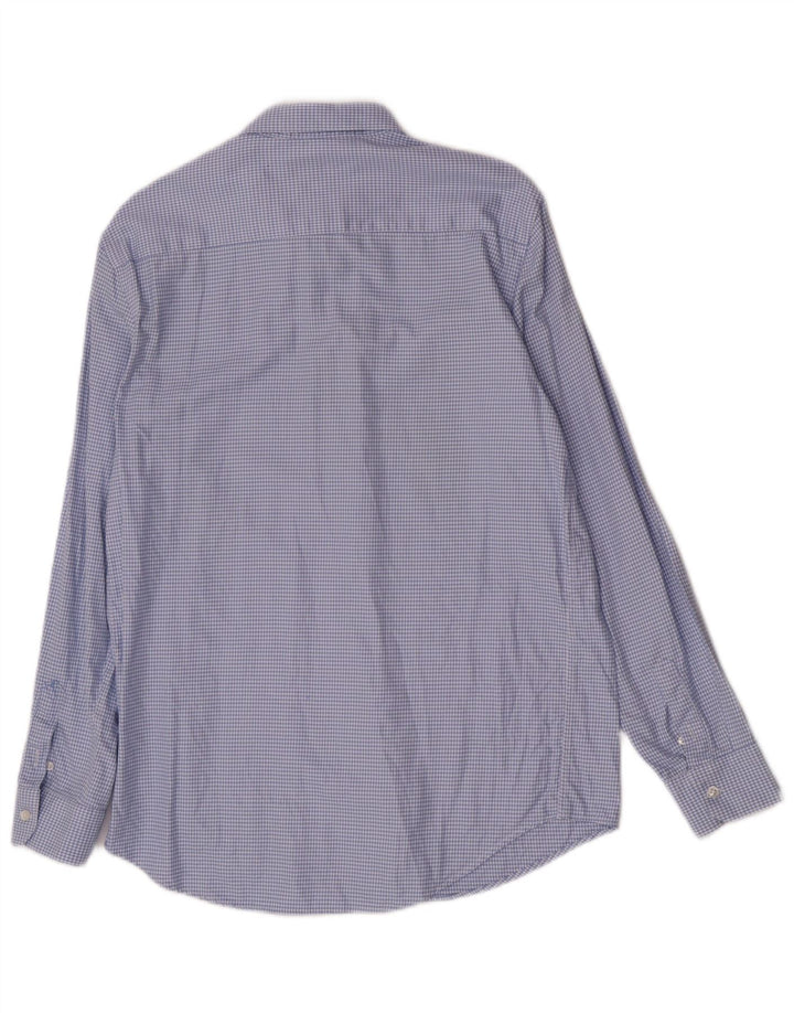 Camicia Zara da uomo in flanella vestibilità regolare, cotone pied de poule blu grande