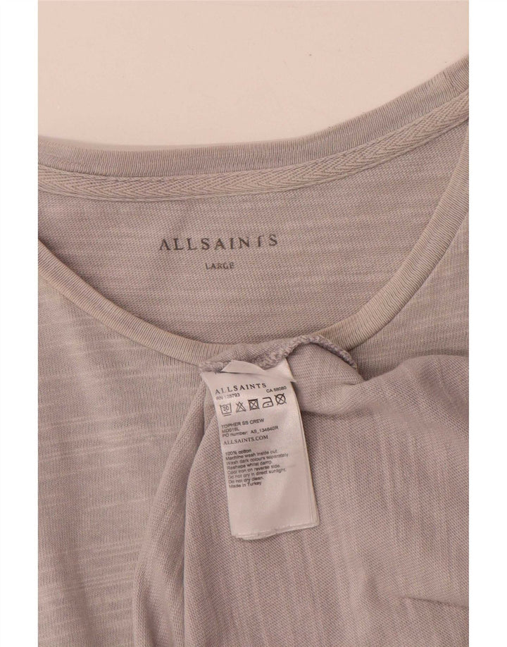 T-shirt da uomo All Saints Top grande in cotone chiazzato grigio