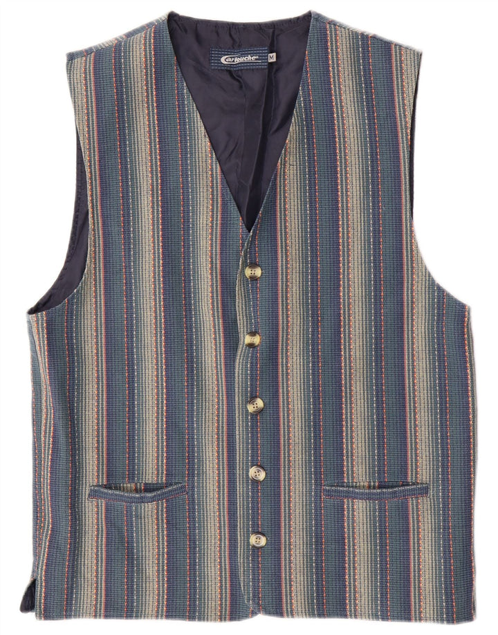 Gilet da uomo Cartouche UK 38 Cotone a righe blu medio