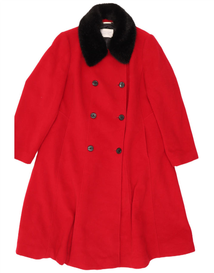 Cappotto doppiopetto da donna Windsmoor UK 14 Blocco colore rosso medio