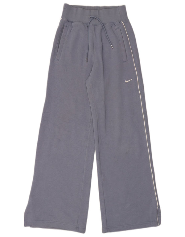 Pantaloni da tuta da donna Nike a gamba larga UK 4 XS blu cotone