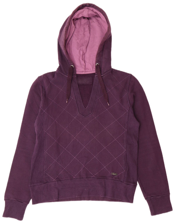Maglione con cappuccio da donna LOTTO UK 16 Cotone a quadri viola grande