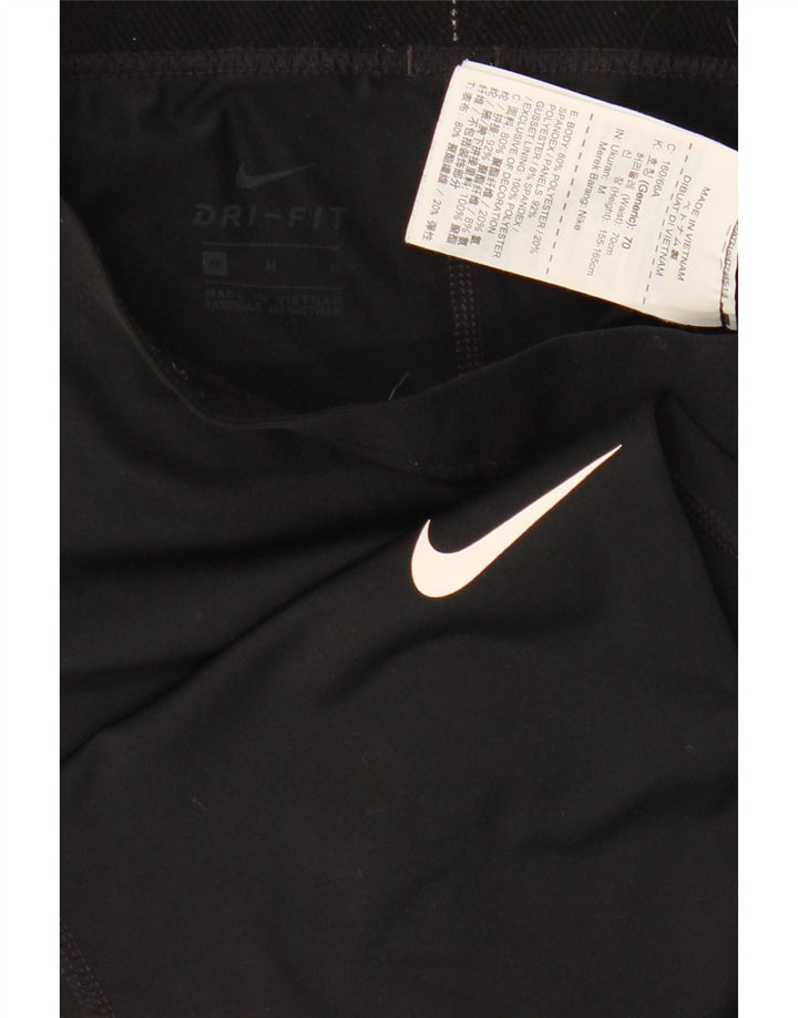 Leggings grafici Nike Dri Fit da donna UK 12 medio nero poliestere
