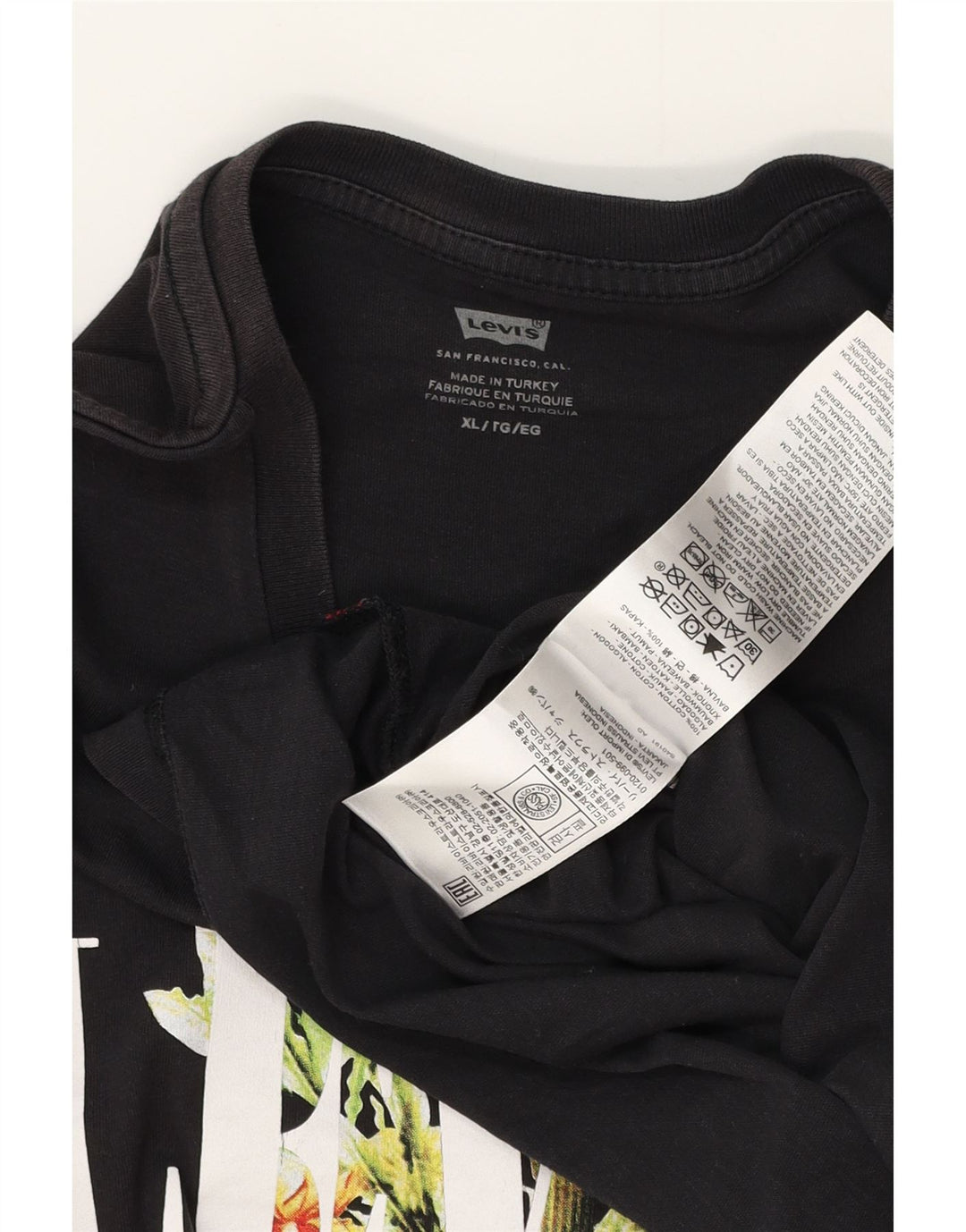 T-shirt grafica da uomo Levi's Top XL in cotone nero