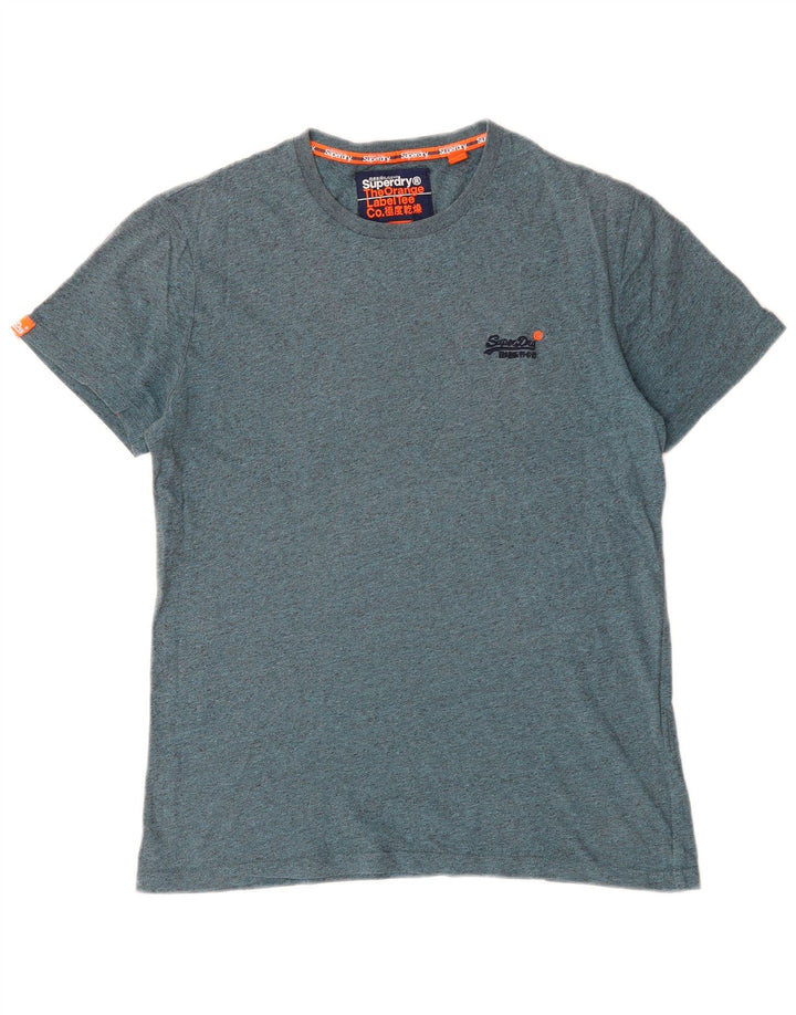 T-shirt da uomo Superdry Top grande blu screziato