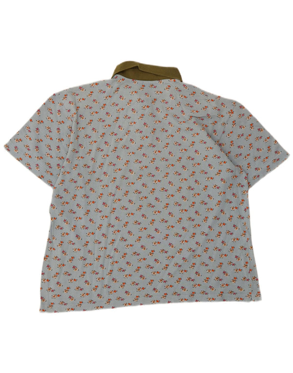Polo da donna Henry Cottons UK 16 grande blu floreale