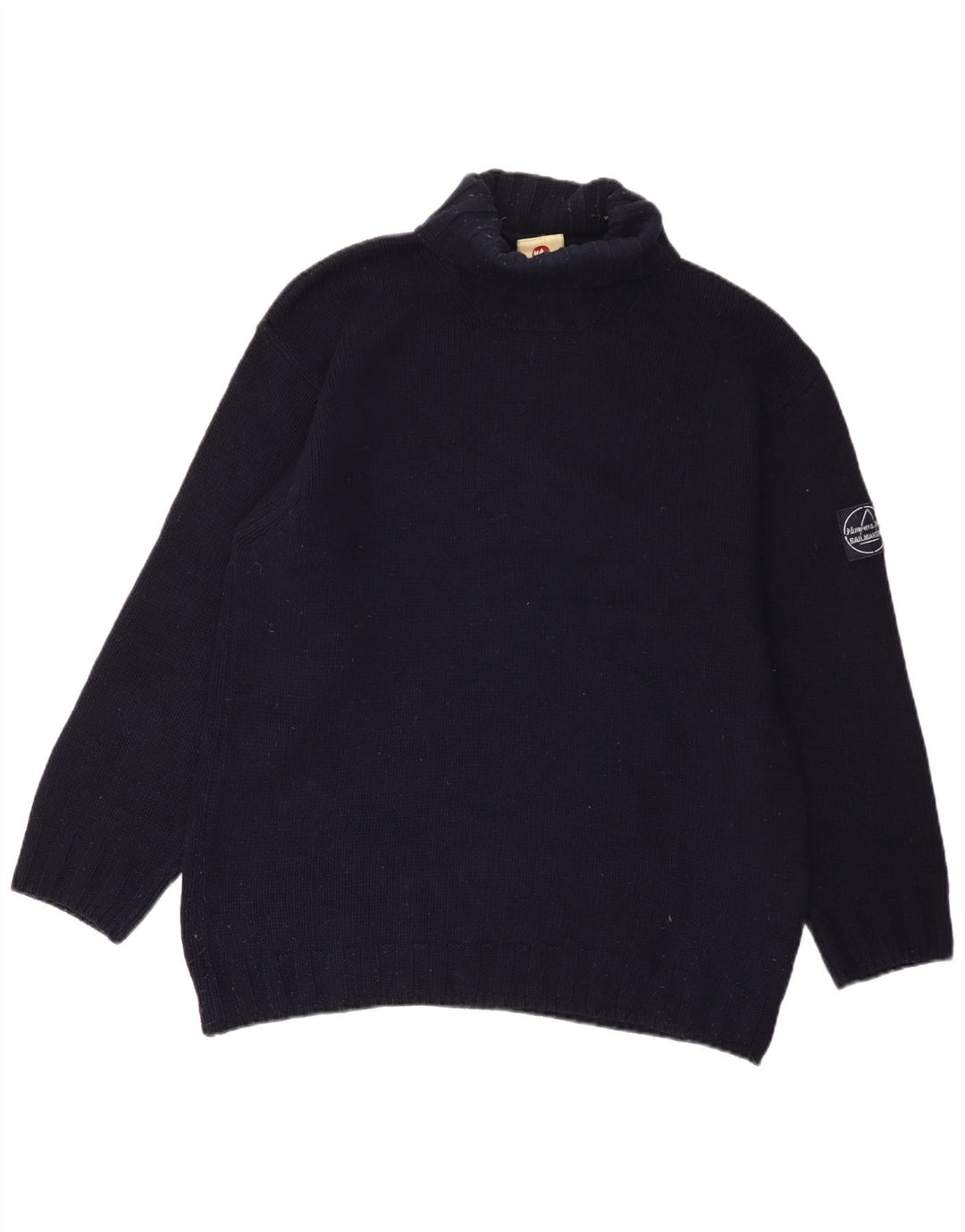Murphy & Nye Maglione da uomo con collo alto e maglione grande in lana blu navy