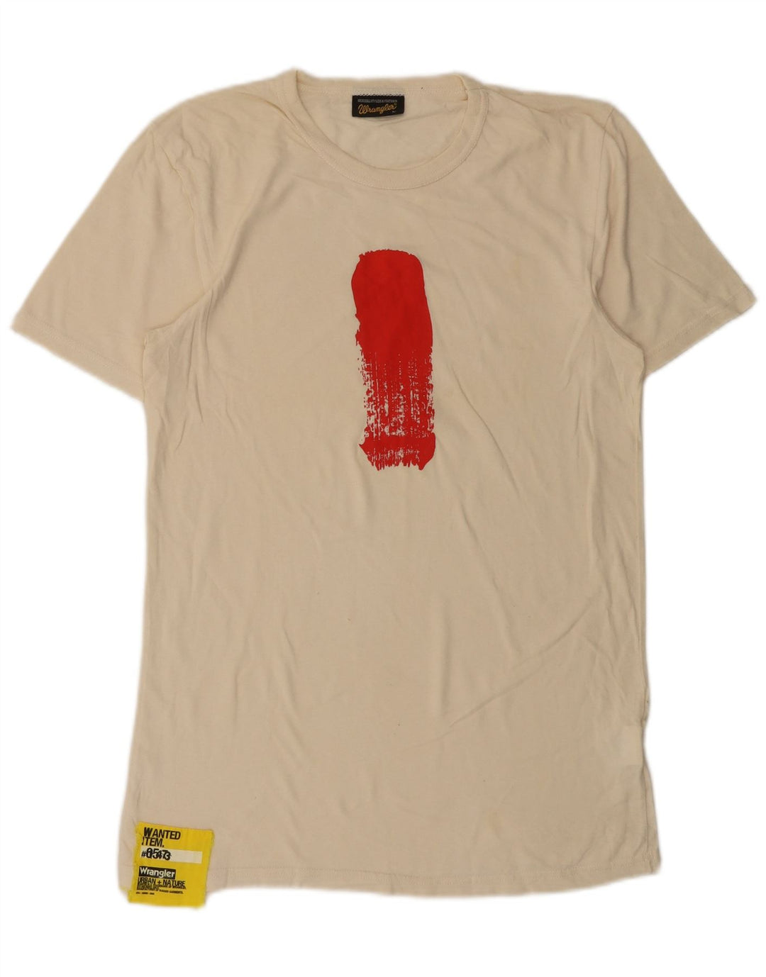 T-shirt grafica da uomo Wrangler Top grande in cotone bianco sporco