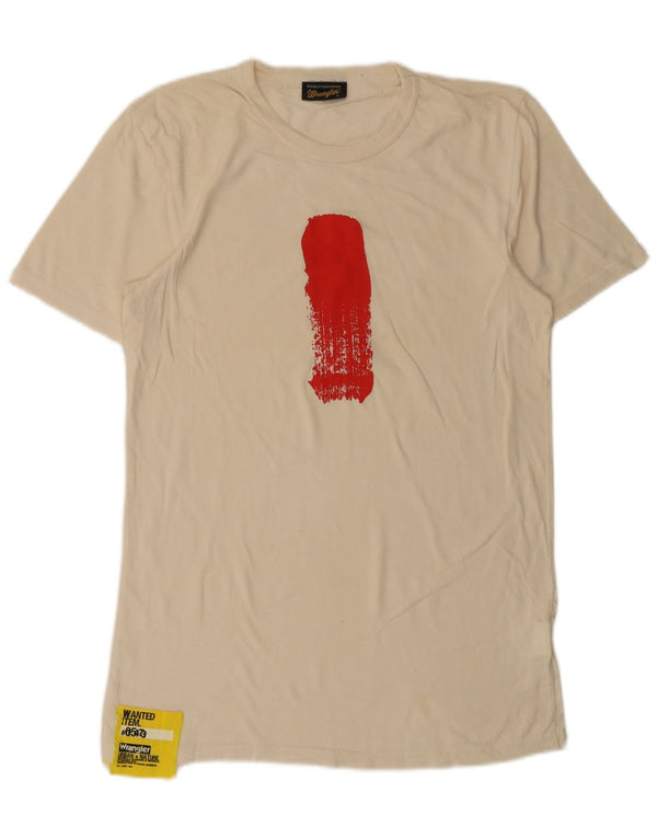 T-shirt grafica da uomo Wrangler Top grande in cotone bianco sporco