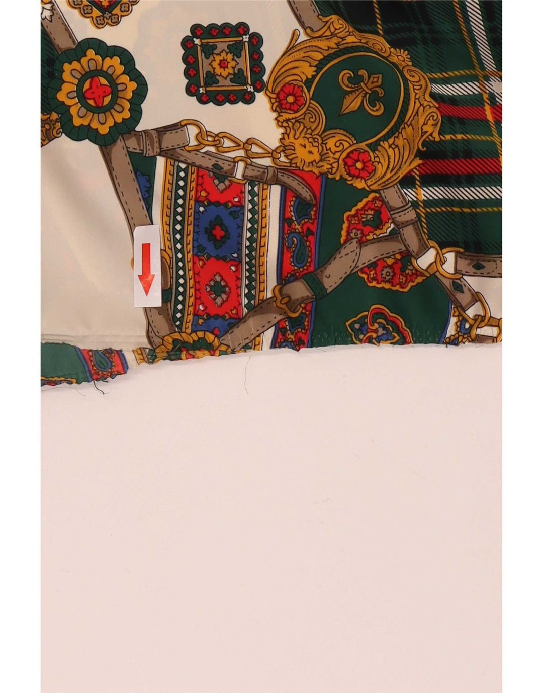 Camicetta pullover da donna vintage UK 16 grande floreale multicolore