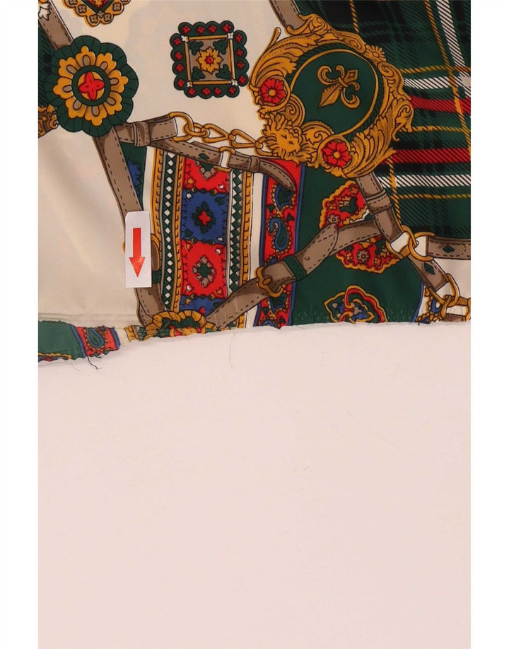 Camicetta pullover da donna vintage UK 16 grande floreale multicolore