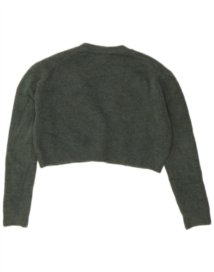Maglione cardigan oversize corto da donna Zara UK 10 piccolo verde