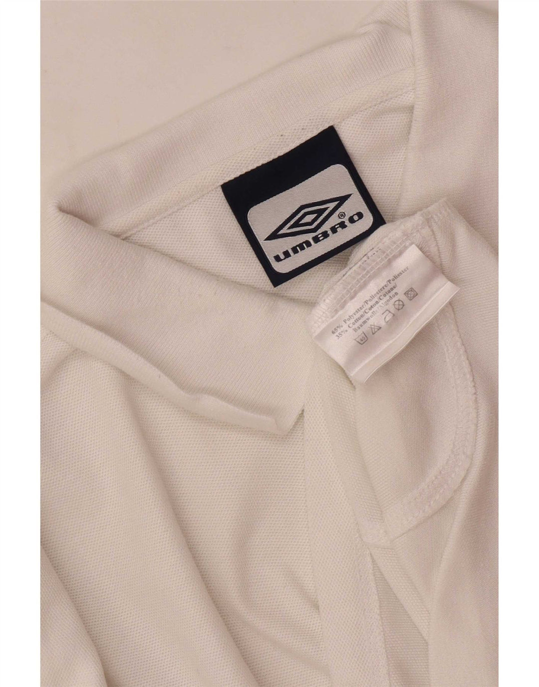 Polo Umbro da uomo grande sportiva in poliestere bianco