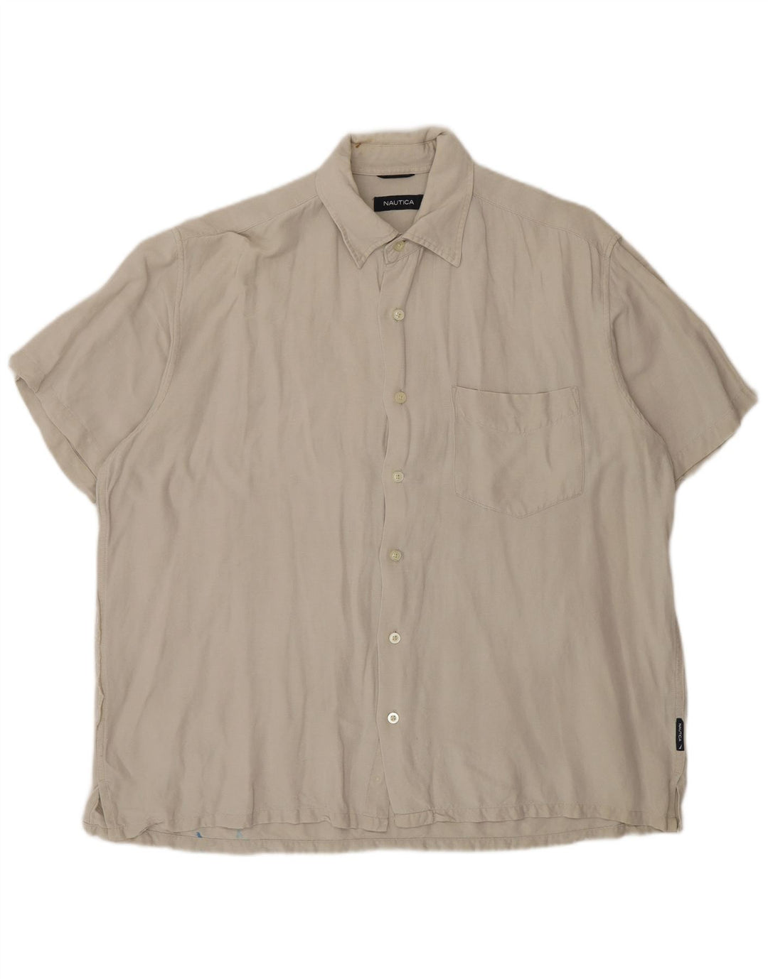 Camicia a maniche corte da uomo Nautica Large in lino grigio