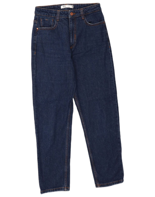 Jeans affusolati a vita alta da donna Zara EU 38 piccoli W28 L27 cotone blu