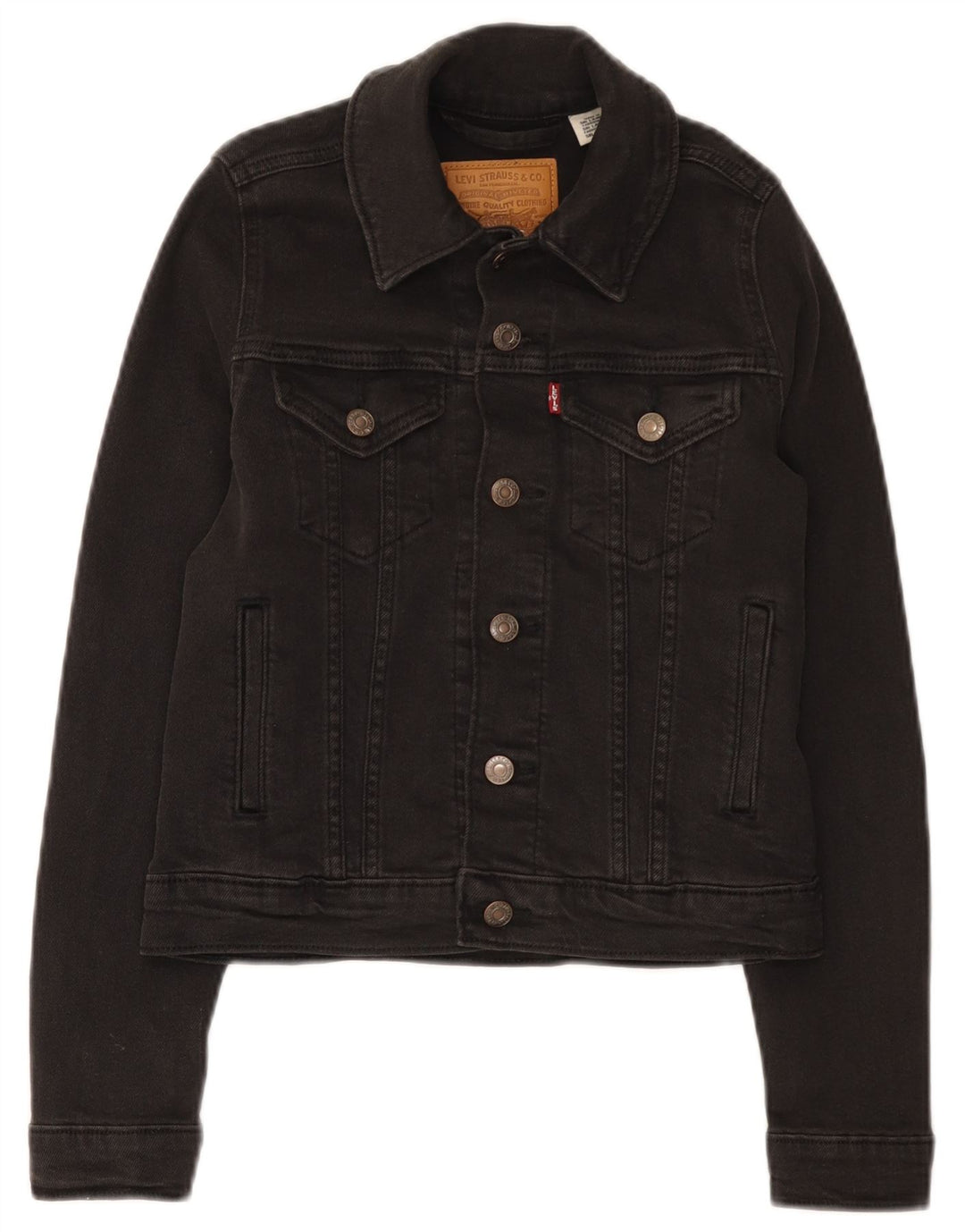 Giacca di jeans corta da donna Levi's UK 2 2XS cotone nero