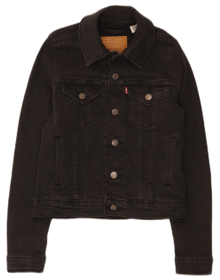 Giacca di jeans corta da donna Levi's UK 2 2XS cotone nero