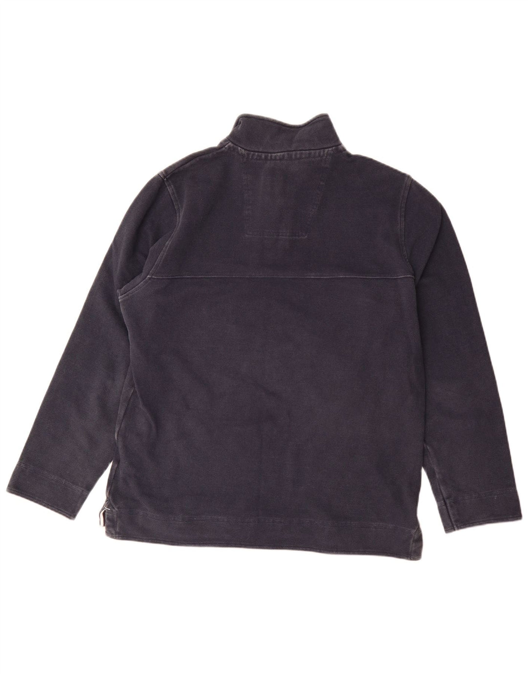 Crew Clothing Felpa da uomo con collo con zip, maglione medio, cotone blu navy