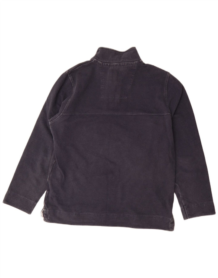 Crew Clothing Felpa da uomo con collo con zip, maglione medio, cotone blu navy