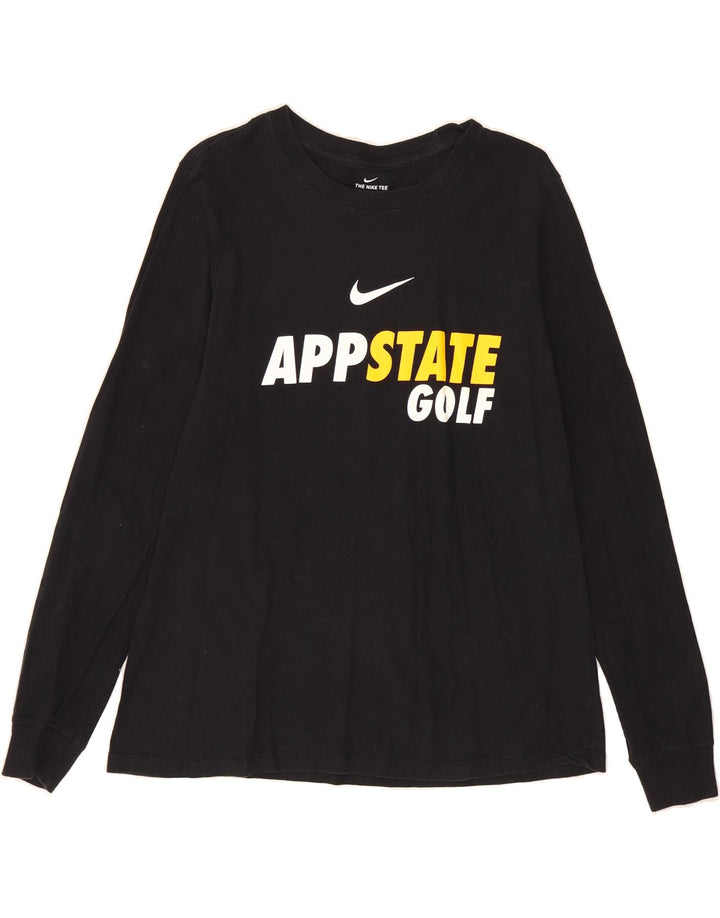 NIKE Womens Graphic Top Long Sleeve UK 16 Large Black Vintage Nike and Second-Hand Nike from Messina Hembry 