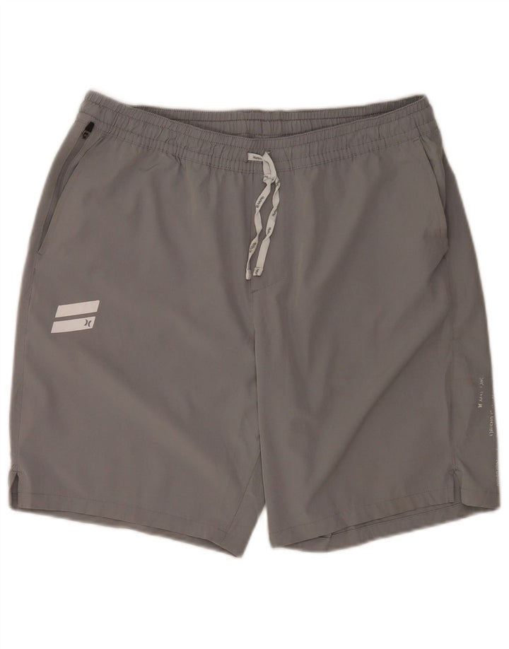 Pantaloncini da bagno da uomo Hurley grandi in poliestere grigio