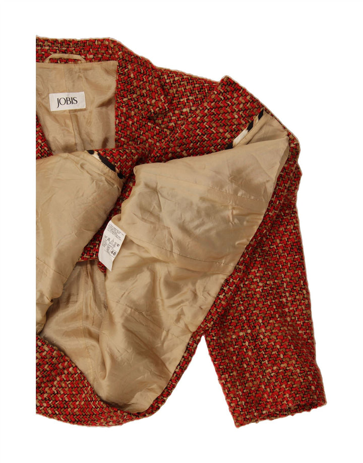 JOBIS Womens 2 Button Blazer Jacket IT 48 XL Red Polyacrylic Vintage Jobis and Second-Hand Jobis from Messina Hembry 