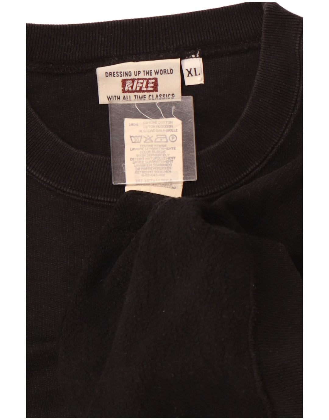 Felpa da uomo RIFLE Maglione XL in cotone nero