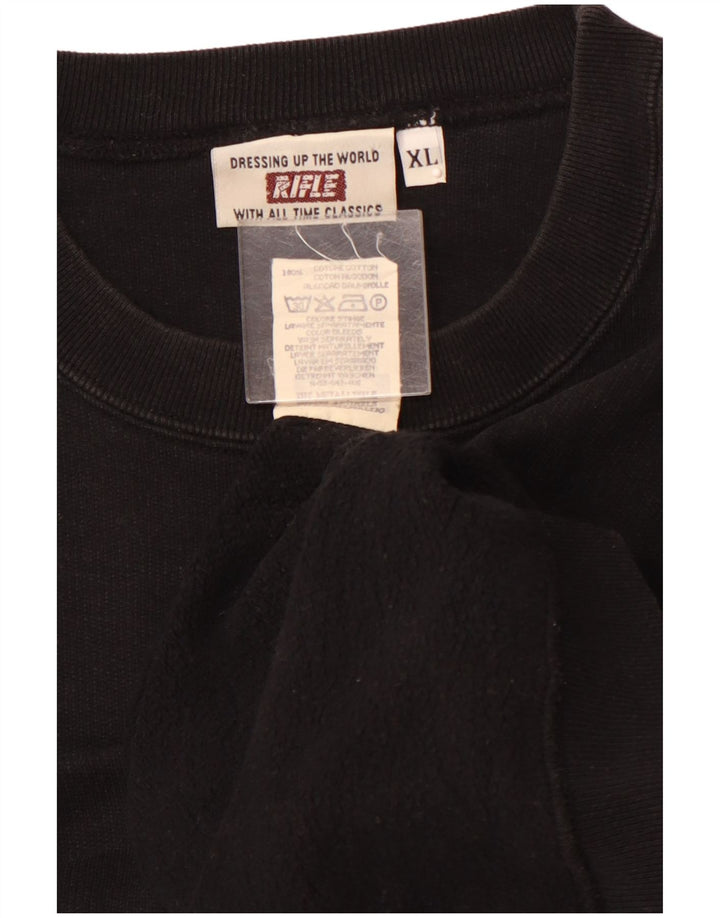 Felpa da uomo RIFLE Maglione XL in cotone nero