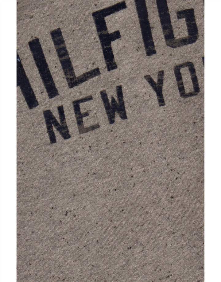 TOMMY HILFIGER Felpa da donna vintage fit maglione UK 16 grande grigio