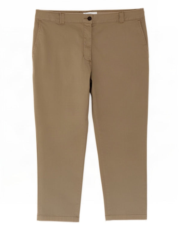 Pantaloni chino corti Marks & Spencer da donna UK 16 Large W36 L26 cotone kaki