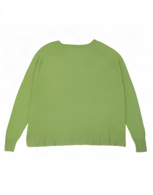 Maglione maglione oversize con scollo a barca da donna Zara UK 14 Viscosa verde medio