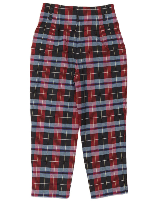 Pantaloni corti affusolati Zara da donna grandi W30 L25 poliestere a quadri rossi