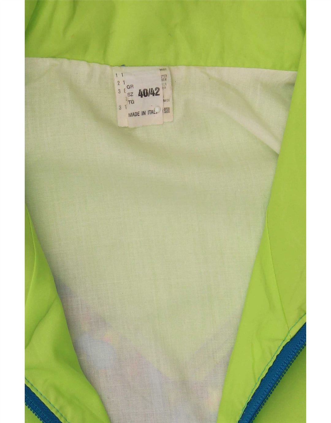 Giacca antipioggia vintage da donna con motivo astratto IT 40/42 Blu medio
