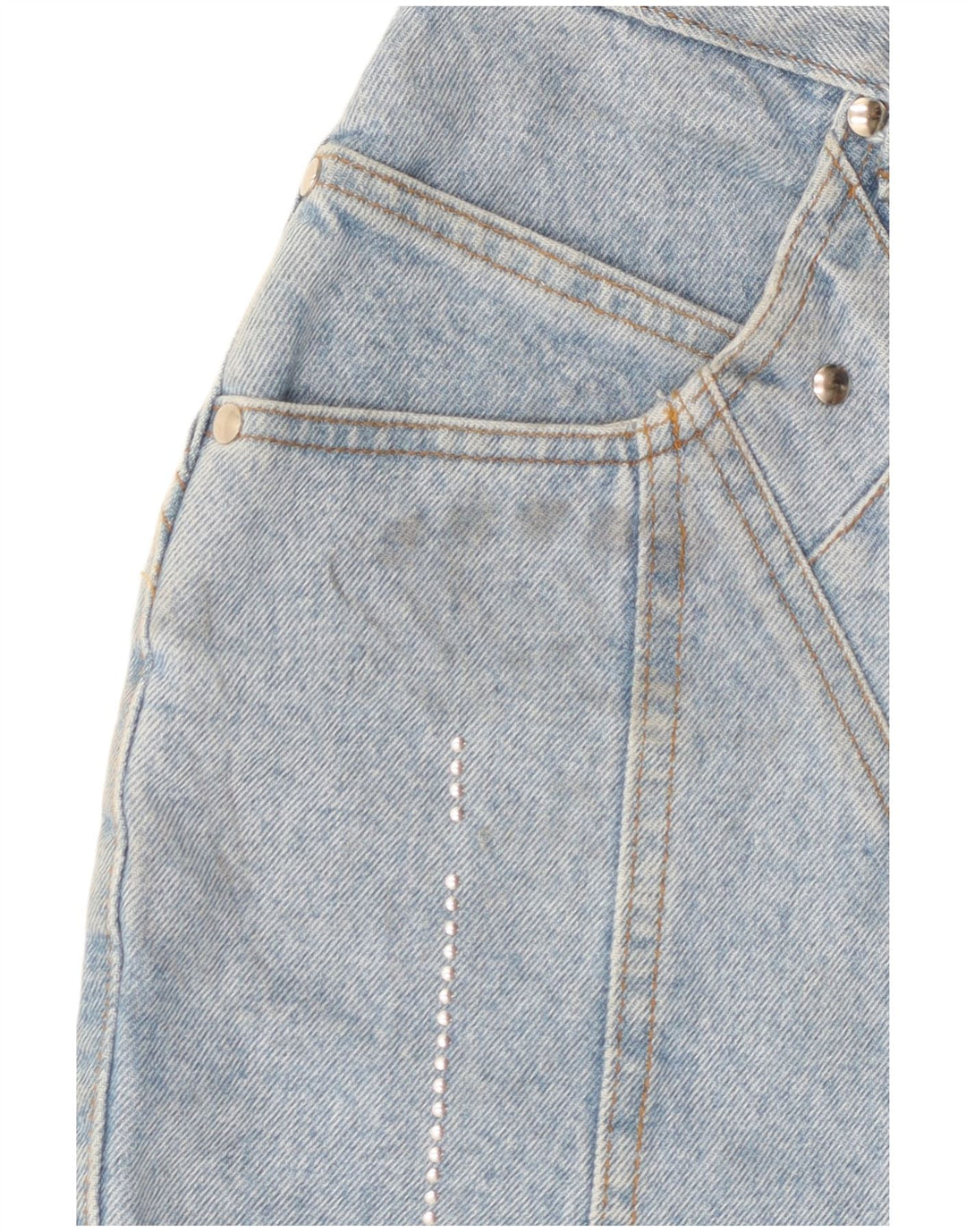 Mini gonna di jeans da donna Jinglers W28 in cotone blu medio