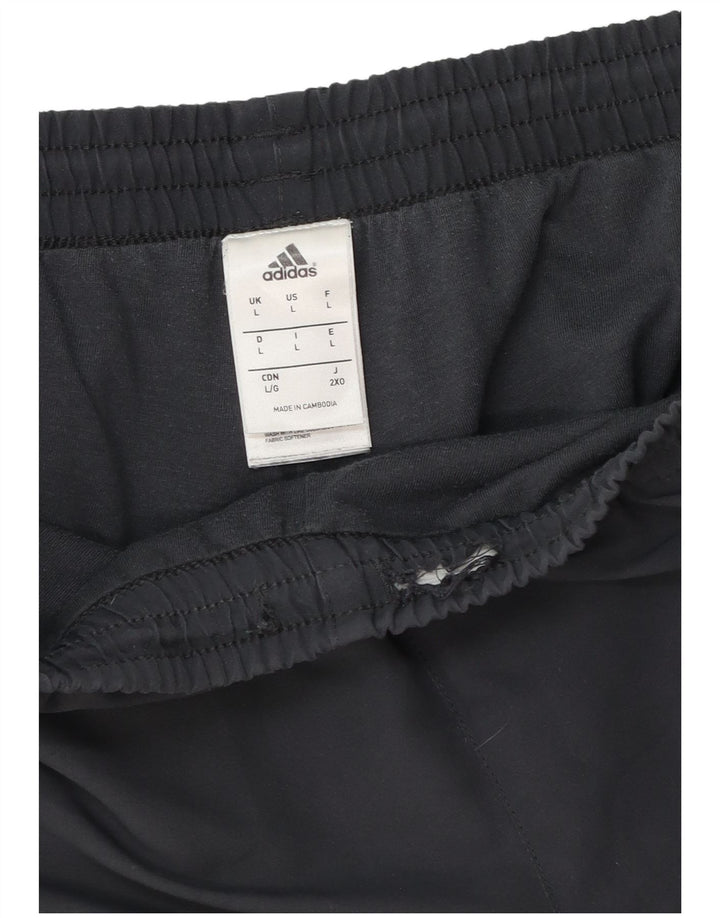 Pantaloni da tuta da uomo Adidas Large neri in poliestere
