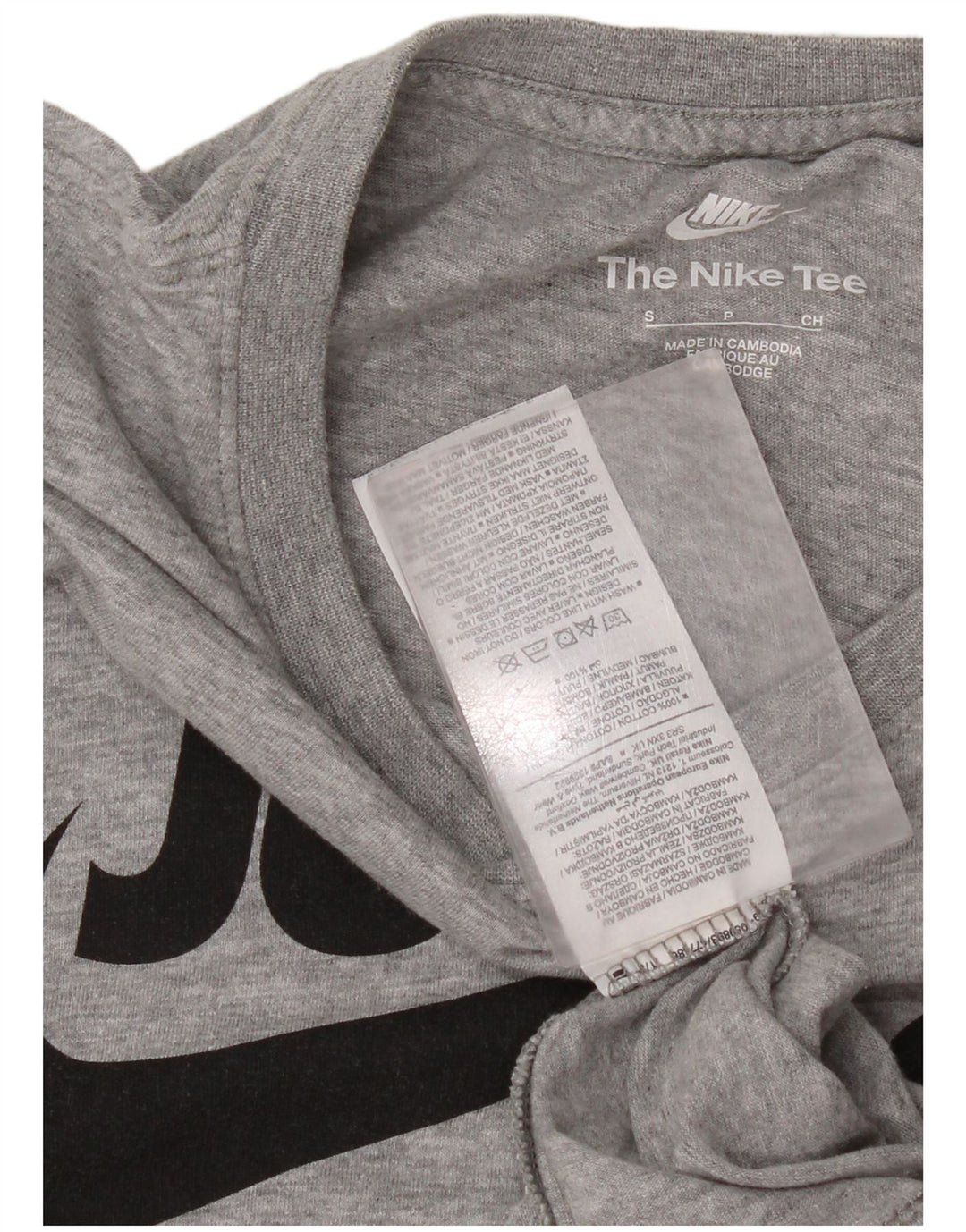 T-shirt grafica da uomo Nike Top in cotone chiazzato grigio piccolo