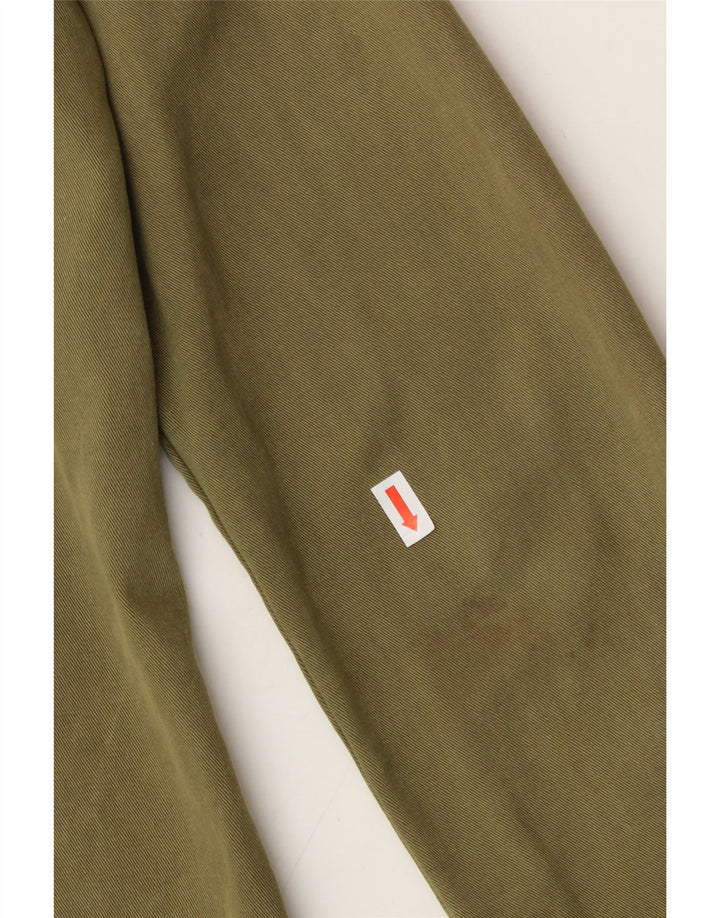 ZARA Womens Military Denim Jacket UK 10 Small Green Cotton Vintage Zara and Second-Hand Zara from Messina Hembry 